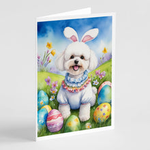 Load image into Gallery viewer, Bichon Frise Easter Egg Hunt Greeting Cards - Blank Note Cards – 8-Pack of Artist-Designed Cards with Envelopes