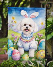 Load image into Gallery viewer, Bichon Frise Easter Garden Flag - Easter Egg Hunt - Dog-Themed Spring Yard Decor
