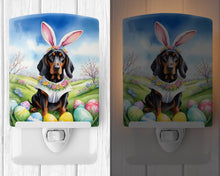 Load image into Gallery viewer, Black and Tan Coonhound Easter Egg Hunt Ceramic Night Light