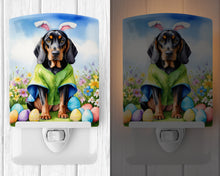 Load image into Gallery viewer, Black and Tan Coonhound Easter Egg Hunt Ceramic Night Light