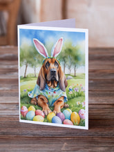 Load image into Gallery viewer, Bloodhound Easter Egg Hunt Greeting Cards - Blank Note Cards – 8-Pack of Artist-Designed Cards with Envelopes