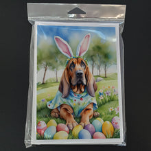 Load image into Gallery viewer, Bloodhound Easter Egg Hunt Greeting Cards - Blank Note Cards – 8-Pack of Artist-Designed Cards with Envelopes