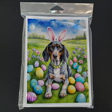 Load image into Gallery viewer, Bluetick Coonhound Easter Egg Hunt Greeting Cards - Blank Note Cards – 8-Pack of Artist-Designed Cards with Envelopes
