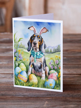 Load image into Gallery viewer, Bluetick Coonhound Easter Egg Hunt Greeting Cards - Blank Note Cards – 8-Pack of Artist-Designed Cards with Envelopes