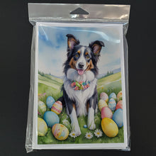 Load image into Gallery viewer, Border Collie Easter Egg Hunt Greeting Cards - Blank Note Cards – 8-Pack of Artist-Designed Cards with Envelopes
