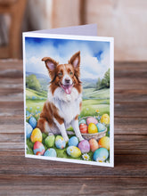 Load image into Gallery viewer, Border Collie Easter Egg Hunt Greeting Cards - Blank Note Cards – 8-Pack of Artist-Designed Cards with Envelopes