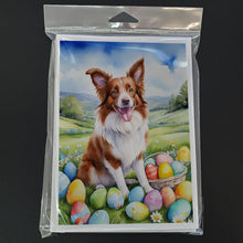 Load image into Gallery viewer, Border Collie Easter Egg Hunt Greeting Cards - Blank Note Cards – 8-Pack of Artist-Designed Cards with Envelopes