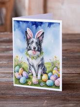 Load image into Gallery viewer, Border Collie Easter Egg Hunt Greeting Cards - Blank Note Cards – 8-Pack of Artist-Designed Cards with Envelopes