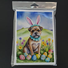 Load image into Gallery viewer, Border Terrier Easter Egg Hunt Greeting Cards - Blank Note Cards – 8-Pack of Artist-Designed Cards with Envelopes