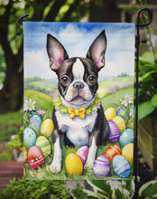 Load image into Gallery viewer, Boston Terrier Easter Garden Flag - Easter Egg Hunt - Dog-Themed Spring Yard Decor