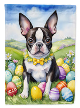 Load image into Gallery viewer, Boston Terrier Easter Garden Flag - Easter Egg Hunt - Dog-Themed Spring Yard Decor