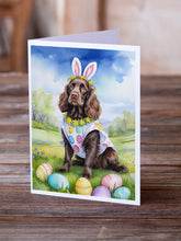 Load image into Gallery viewer, Boykin Spaniel Easter Egg Hunt Greeting Cards - Blank Note Cards – 8-Pack of Artist-Designed Cards with Envelopes