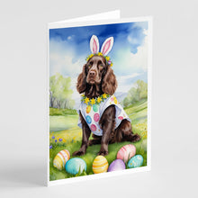 Load image into Gallery viewer, Boykin Spaniel Easter Egg Hunt Greeting Cards - Blank Note Cards – 8-Pack of Artist-Designed Cards with Envelopes