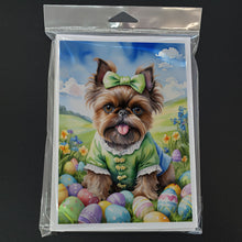 Load image into Gallery viewer, Brussels Griffon Easter Egg Hunt Greeting Cards - Blank Note Cards – 8-Pack of Artist-Designed Cards with Envelopes