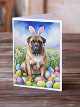 Load image into Gallery viewer, Bullmastiff Easter Egg Hunt Greeting Cards - Blank Note Cards – 8-Pack of Artist-Designed Cards with Envelopes