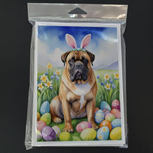 Load image into Gallery viewer, Bullmastiff Easter Egg Hunt Greeting Cards - Blank Note Cards – 8-Pack of Artist-Designed Cards with Envelopes