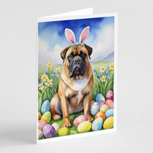 Load image into Gallery viewer, Bullmastiff Easter Egg Hunt Greeting Cards - Blank Note Cards – 8-Pack of Artist-Designed Cards with Envelopes