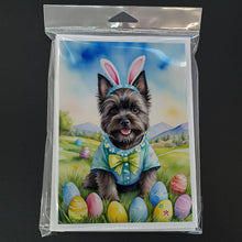 Load image into Gallery viewer, Cairn Terrier Easter Egg Hunt Greeting Cards - Blank Note Cards – 8-Pack of Artist-Designed Cards with Envelopes
