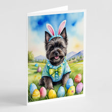 Load image into Gallery viewer, Cairn Terrier Easter Egg Hunt Greeting Cards - Blank Note Cards – 8-Pack of Artist-Designed Cards with Envelopes