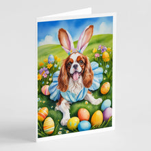 Load image into Gallery viewer, Cavalier Spaniel Easter Egg Hunt Greeting Cards - Blank Note Cards – 8-Pack of Artist-Designed Cards with Envelopes