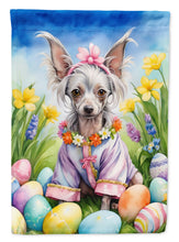 Load image into Gallery viewer, Chinese Crested Easter Garden Flag - Easter Egg Hunt - Dog-Themed Spring Yard Decor