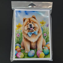 Load image into Gallery viewer, Chow Chow Easter Egg Hunt Greeting Cards - Blank Note Cards – 8-Pack of Artist-Designed Cards with Envelopes