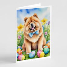 Load image into Gallery viewer, Chow Chow Easter Egg Hunt Greeting Cards - Blank Note Cards – 8-Pack of Artist-Designed Cards with Envelopes