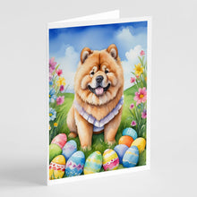 Load image into Gallery viewer, Chow Chow Easter Egg Hunt Greeting Cards - Blank Note Cards – 8-Pack of Artist-Designed Cards with Envelopes