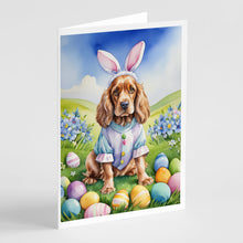 Load image into Gallery viewer, Cocker Spaniel Easter Egg Hunt Greeting Cards - Blank Note Cards – 8-Pack of Artist-Designed Cards with Envelopes