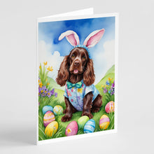 Load image into Gallery viewer, Cocker Spaniel Easter Egg Hunt Greeting Cards - Blank Note Cards – 8-Pack of Artist-Designed Cards with Envelopes