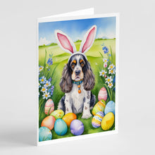 Load image into Gallery viewer, Cocker Spaniel Easter Egg Hunt Greeting Cards - Blank Note Cards – 8-Pack of Artist-Designed Cards with Envelopes