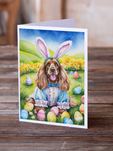 Load image into Gallery viewer, Cocker Spaniel Easter Egg Hunt Greeting Cards - Blank Note Cards – 8-Pack of Artist-Designed Cards with Envelopes
