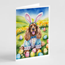 Load image into Gallery viewer, Cocker Spaniel Easter Egg Hunt Greeting Cards - Blank Note Cards – 8-Pack of Artist-Designed Cards with Envelopes