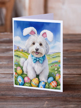 Load image into Gallery viewer, Coton de Tulear Easter Egg Hunt Greeting Cards - Blank Note Cards – 8-Pack of Artist-Designed Cards with Envelopes