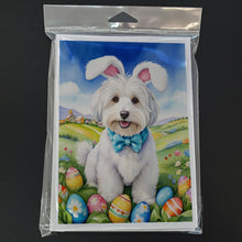 Load image into Gallery viewer, Coton de Tulear Easter Egg Hunt Greeting Cards - Blank Note Cards – 8-Pack of Artist-Designed Cards with Envelopes