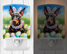 Load image into Gallery viewer, Doberman Pinscher Easter Egg Hunt Ceramic Night Light