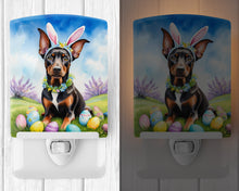 Load image into Gallery viewer, Doberman Pinscher Easter Egg Hunt Ceramic Night Light