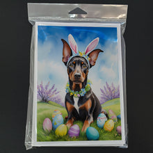 Load image into Gallery viewer, Doberman Pinscher Easter Egg Hunt Greeting Cards - Blank Note Cards – 8-Pack of Artist-Designed Cards with Envelopes