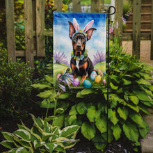 Load image into Gallery viewer, Doberman Pinscher Easter Garden Flag - Easter Egg Hunt - Dog-Themed Spring Yard Decor