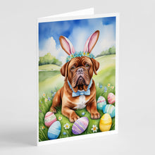 Load image into Gallery viewer, Dogue de Bordeaux Easter Egg Hunt Greeting Cards - Blank Note Cards – 8-Pack of Artist-Designed Cards with Envelopes