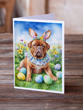 Load image into Gallery viewer, Dogue de Bordeaux Easter Egg Hunt Greeting Cards - Blank Note Cards – 8-Pack of Artist-Designed Cards with Envelopes