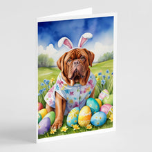Load image into Gallery viewer, Dogue de Bordeaux Easter Egg Hunt Greeting Cards - Blank Note Cards – 8-Pack of Artist-Designed Cards with Envelopes