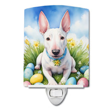 Load image into Gallery viewer, English Bull Terrier Easter Egg Hunt Ceramic Night Light