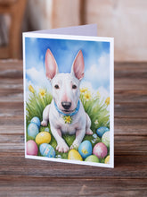 Load image into Gallery viewer, English Bull Terrier Easter Egg Hunt Greeting Cards - Blank Note Cards – 8-Pack of Artist-Designed Cards with Envelopes