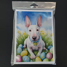 Load image into Gallery viewer, English Bull Terrier Easter Egg Hunt Greeting Cards - Blank Note Cards – 8-Pack of Artist-Designed Cards with Envelopes