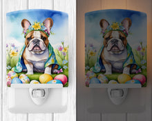 Load image into Gallery viewer, English Bulldog Easter Egg Hunt Ceramic Night Light