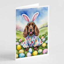 Load image into Gallery viewer, English Cocker Spaniel Easter Egg Hunt Greeting Cards - Blank Note Cards – 8-Pack of Artist-Designed Cards with Envelopes