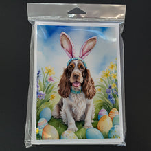 Load image into Gallery viewer, English Cocker Spaniel Easter Egg Hunt Greeting Cards - Blank Note Cards – 8-Pack of Artist-Designed Cards with Envelopes
