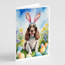 Load image into Gallery viewer, English Cocker Spaniel Easter Egg Hunt Greeting Cards - Blank Note Cards – 8-Pack of Artist-Designed Cards with Envelopes