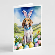 Load image into Gallery viewer, English Foxhound Easter Egg Hunt Greeting Cards - Blank Note Cards – 8-Pack of Artist-Designed Cards with Envelopes